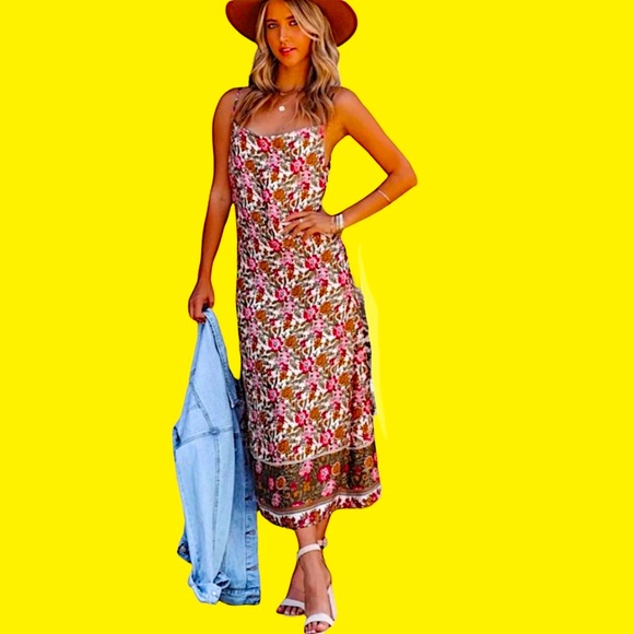 Flirty, Floral Midi Slip-Dress, NWT, XL - Picture 3 of 8